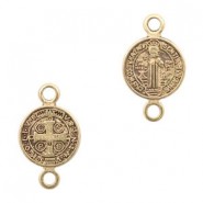DQ Metalen bedel / tussenstuk Jezus 10mm Antiek brons